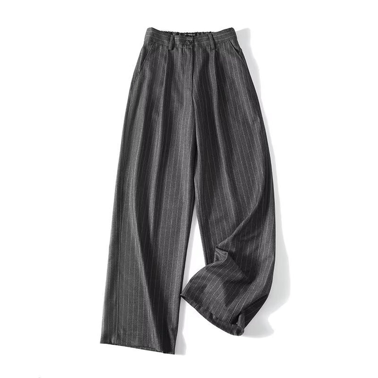 BM&MD&ZA Fall/Winter New Women's Commuter Fashion Pinstripe Wide-Leg Pants 05024524401