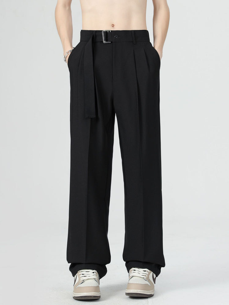 Spring and summer men's slacks men's straight loose men's trousers, high-quality trend, drape, anti-wrinkle suit pants men