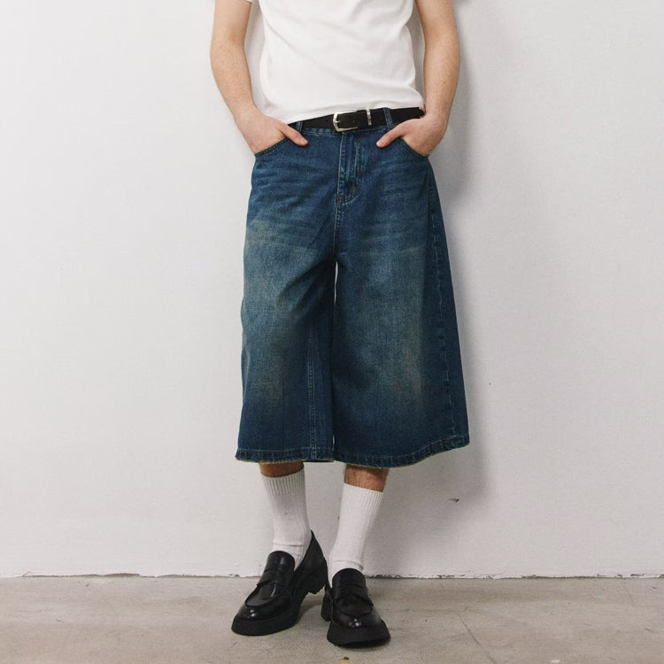 Men's denim shorts cross-border high-quality 2026 summer men's cropped pants trendy denim shorts