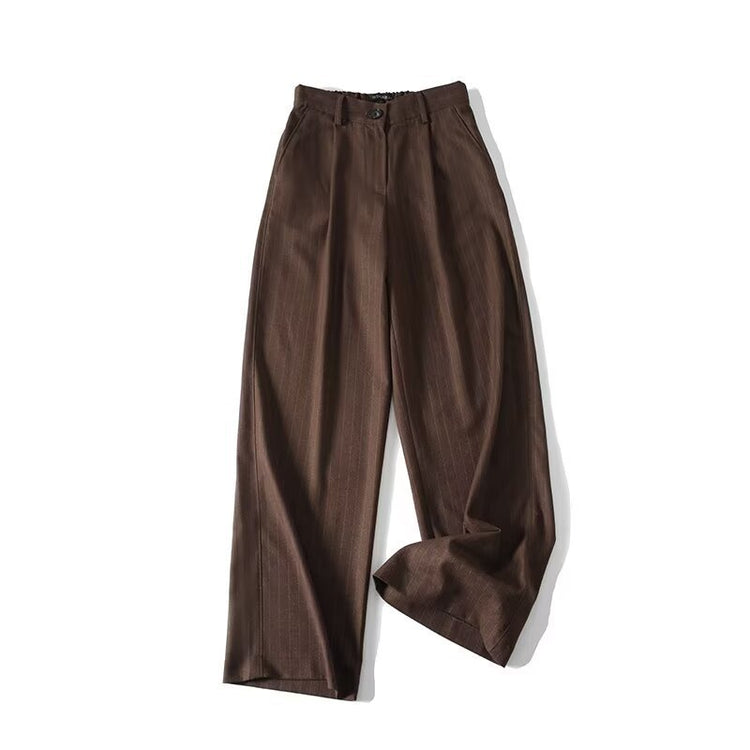 BM&MD&ZA Fall/Winter New Women's Commuter Fashion Pinstripe Wide-Leg Pants 05024524401