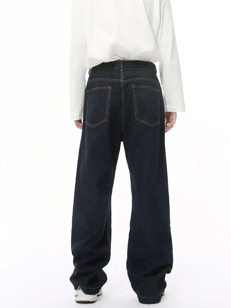 MTLCLOTHES Men's Wear | Four Seasons New Arrival: Korean Minimalist Style Deconstructed Washed Workwear Jeans Casual Loose