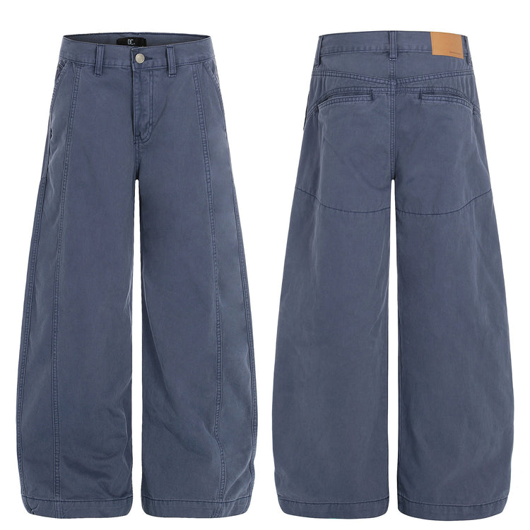 F9061 American High Street Unisex High-End Retro Craft Blue Design Men's Loose Casual Curved Knife Jeans