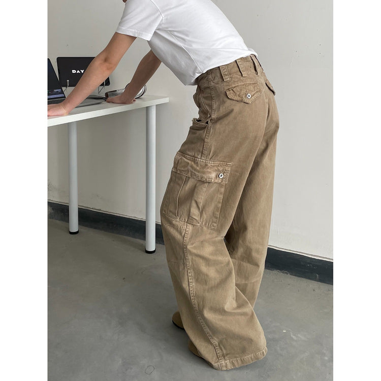 2025 Distressed Vintage American Cargo Pants American Vintage Loose Casual Cleanfit Pants for Men and Women