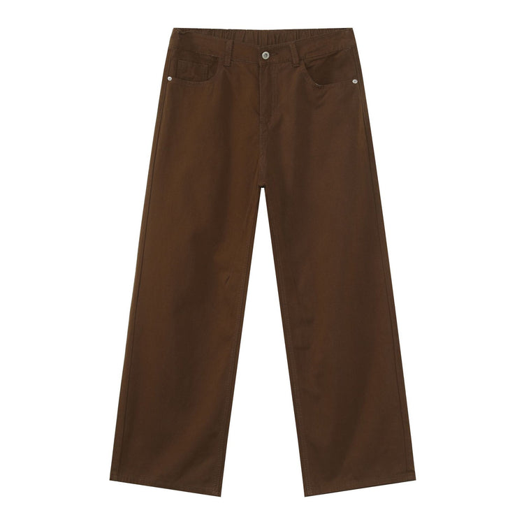Nirben Denim|New Semi-Elasticated Waist Versatile Slacks Maillard Loose Straight Pants Pants for Men and Women
