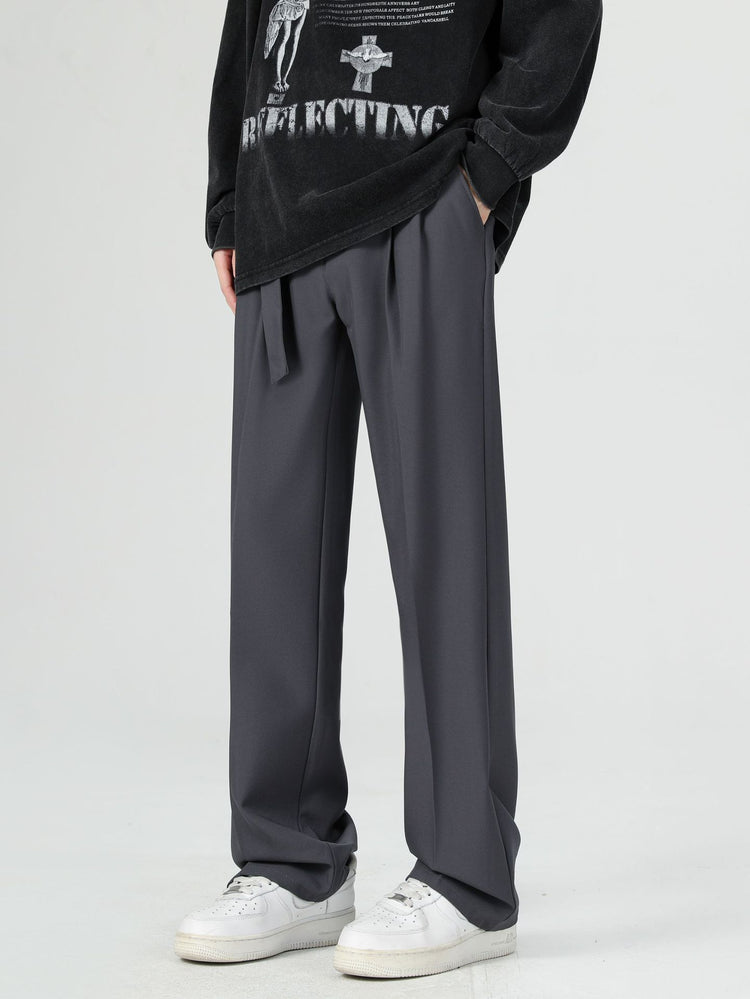 Spring and summer men's slacks men's straight loose men's trousers, high-quality trend, drape, anti-wrinkle suit pants men