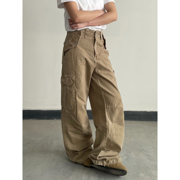 2025 Distressed Vintage American Cargo Pants American Vintage Loose Casual Cleanfit Pants for Men and Women