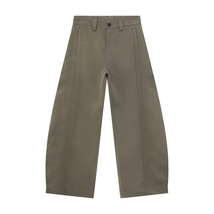 MTLCLOTHES Men's Wear | Korean Style Solid Color Minimalist Versatile Everyday Fashion Wide-Leg Pleated Curved Knife Casual Dress Pants