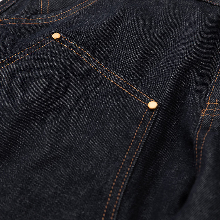 Catalog 2025 Autumn New Japanese Retro Trendy Knee-High Appliqué Woodwork Navy Casual Workwear Jeans for Men