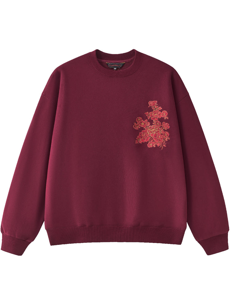 Huaxia Junpin Heavy Industry Embroidered Chinese Style Year of the Horse Embroidered Hooded Pullover Couple Sweatshirt Trendy Brand Jacket W302