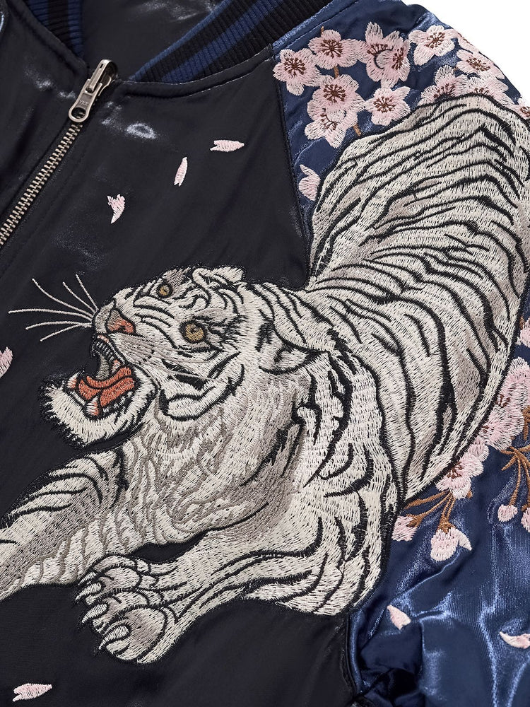 Huaxia Junpin Chinese style national tide heavy industry jacket national tide dragon tiger four mythical beast embroidery baseball uniform jacket S131