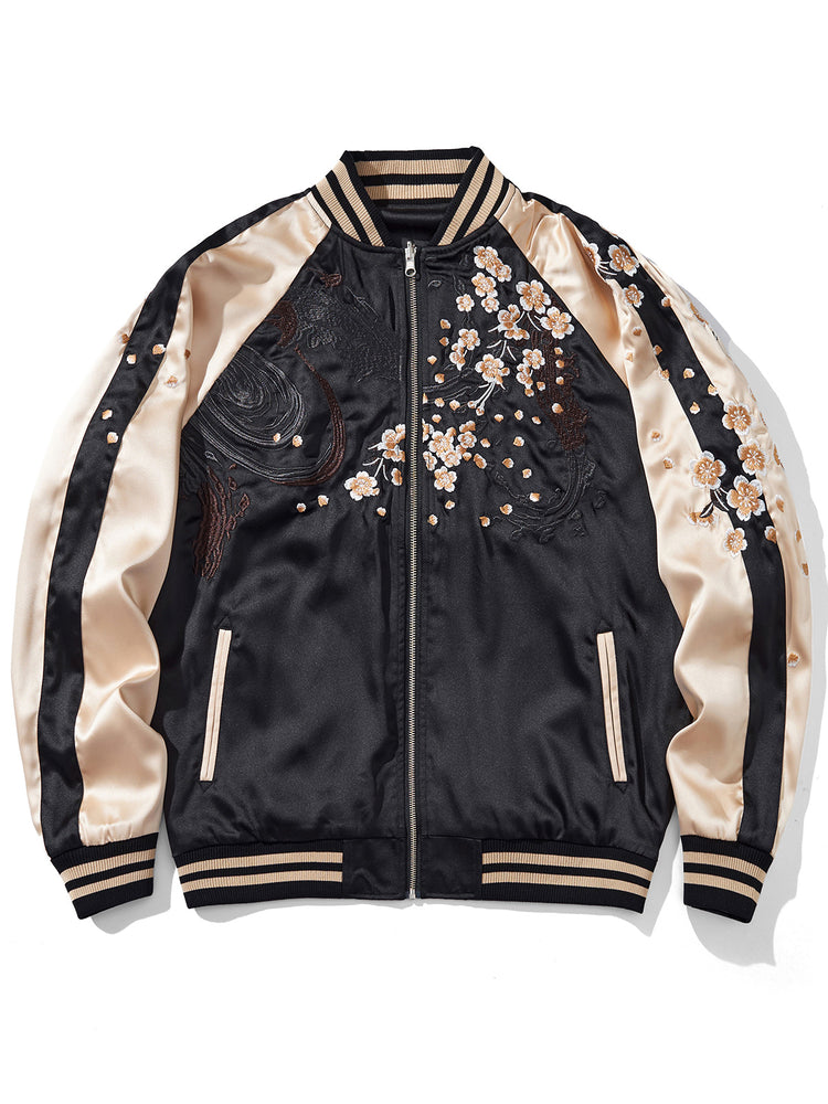 Huaxia Junpin Chinese style national tide heavy industry embroidery Lion King couple jacket casual baseball uniform jacket B078