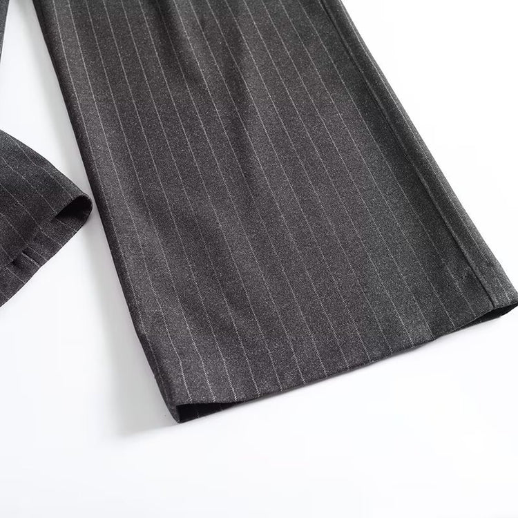 BM&MD&ZA Fall/Winter New Women's Commuter Fashion Pinstripe Wide-Leg Pants 05024524401