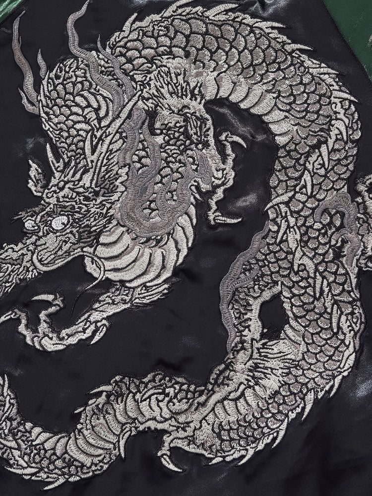 Huaxia Junpin Chinese style national tide heavy industry jacket fashion casual national tide embroidery flying dragon baseball uniform jacket S100