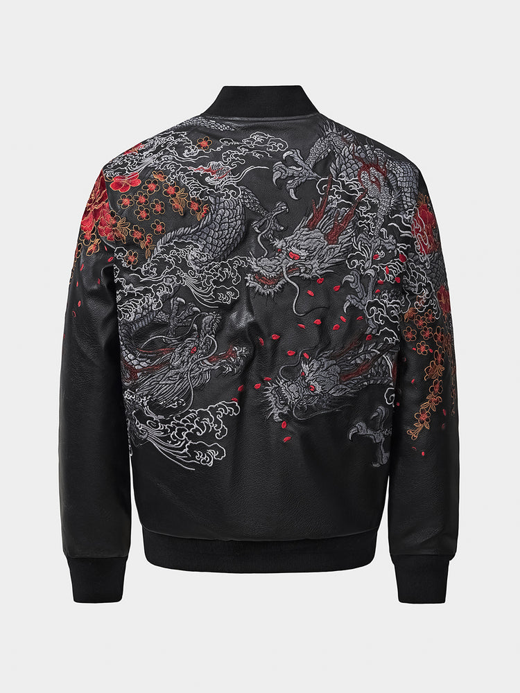 Huaxia Junpin Chinese Style Guochao Heavy Industry Thickened Padded Jacket Guochao Dragon Embroidered Baseball Jacket B100