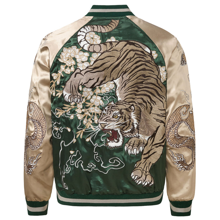 Heavy Thorn - Reversible SUKAJAN Dragon and Tiger Heavyweight Embroidered Chinese-style Jacket Yokosuka Kasho Divine Beast