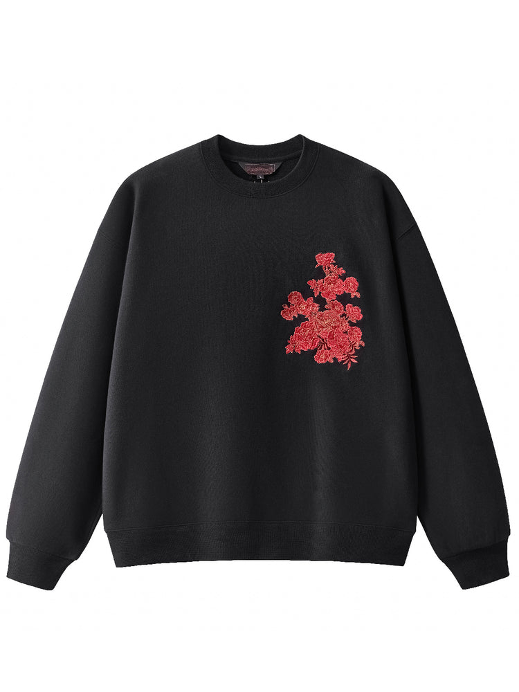 Huaxia Junpin Heavy Industry Embroidered Chinese Style Year of the Horse Embroidered Hooded Pullover Couple Sweatshirt Trendy Brand Jacket W302