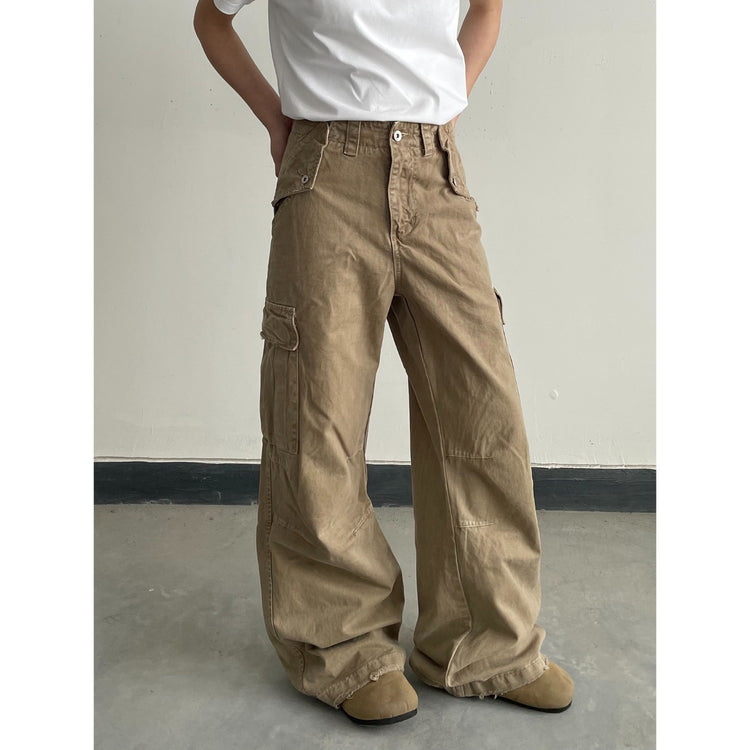 2025 Distressed Vintage American Cargo Pants American Vintage Loose Casual Cleanfit Pants for Men and Women