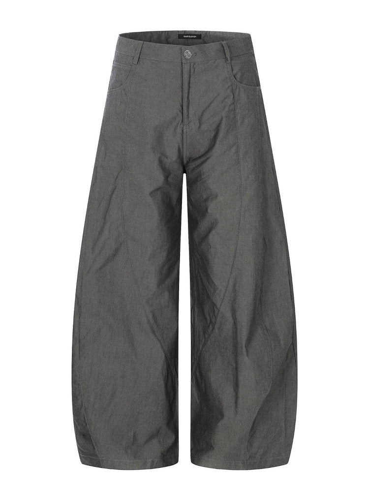 11KN American retro cotton scimitar cargo pants for men and women with a loose sense of design and casual slimming wide-leg silhouette trousers