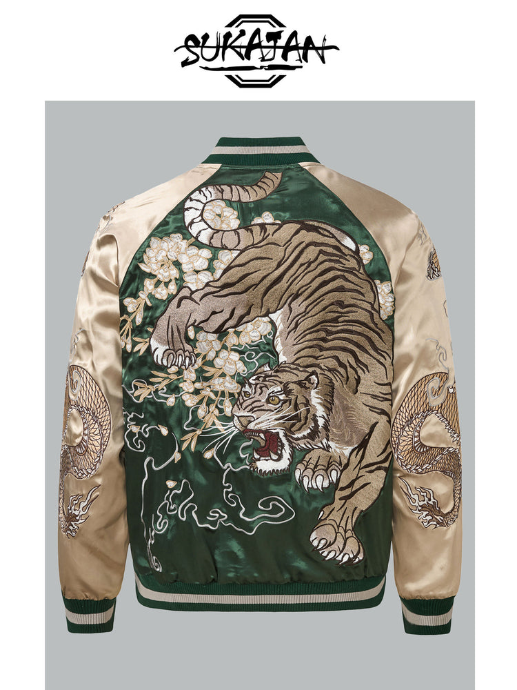 Heavy Thorn - Reversible SUKAJAN Dragon and Tiger Heavyweight Embroidered Chinese-style Jacket Yokosuka Kasho Divine Beast