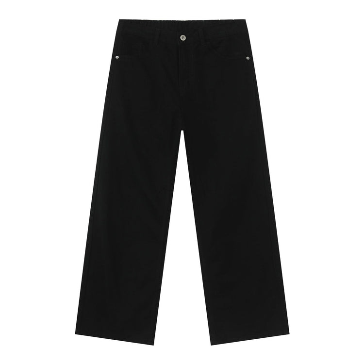 Nirben Denim|New Semi-Elasticated Waist Versatile Slacks Maillard Loose Straight Pants Pants for Men and Women