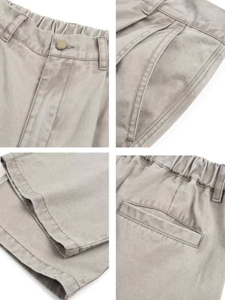 Japanese-style retro washed distressed straight-leg casual pants for men