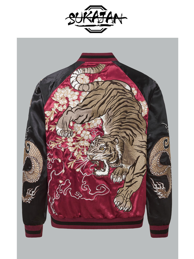Heavy Thorn - Reversible SUKAJAN Dragon and Tiger Heavyweight Embroidered Chinese-style Jacket Yokosuka Kasho Divine Beast