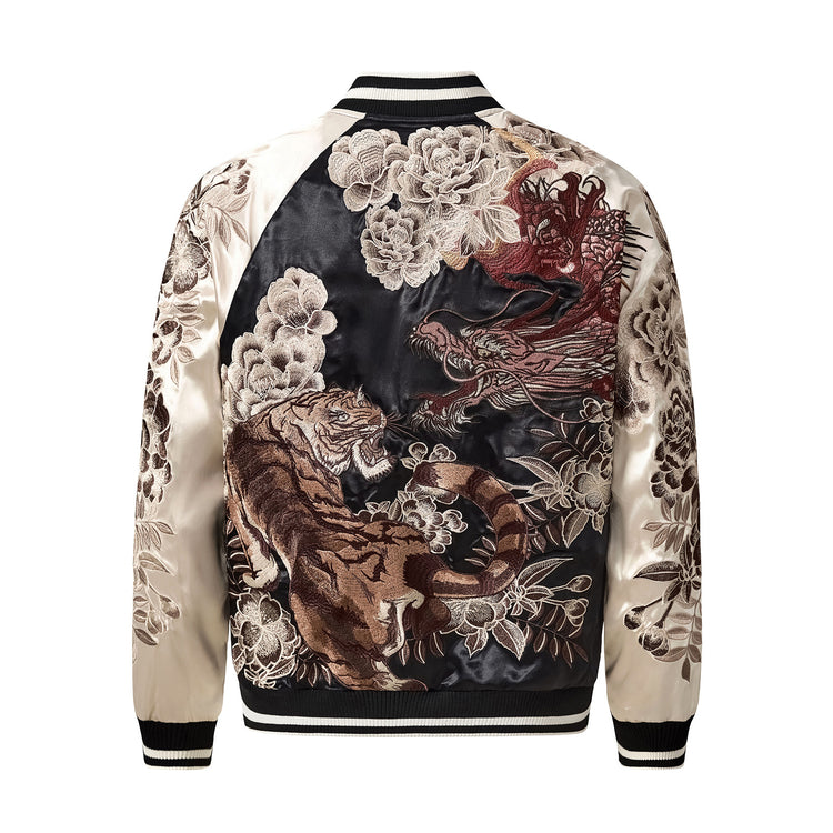 Huaxia Junpin Chinese style national tide heavy industry jacket casual national tide embroidery dragon tiger fighting baseball uniform jacket S108