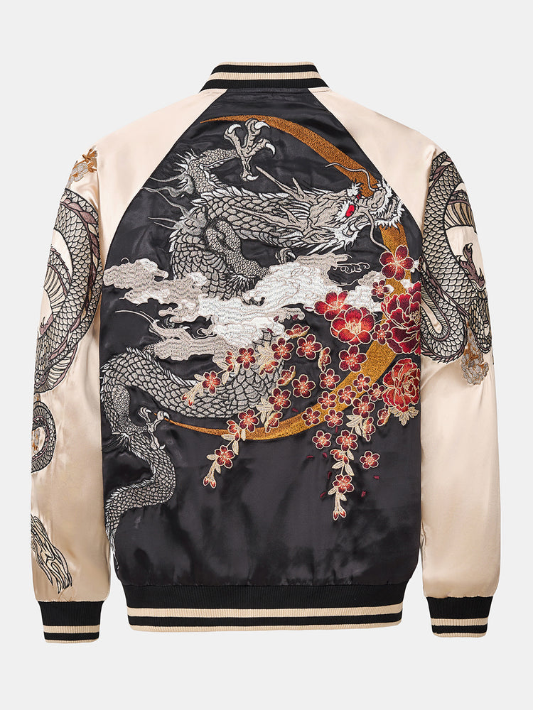 Huaxia Junpin Chinese style national tide heavy industry jacket national tide casual embroidery flying dragon phoenix Chengxiang baseball uniform jacket