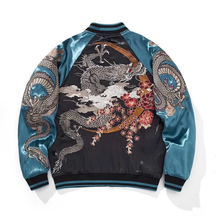 Huaxia Junpin Chinese style national tide heavy industry jacket national tide casual embroidery flying dragon phoenix Chengxiang baseball uniform jacket