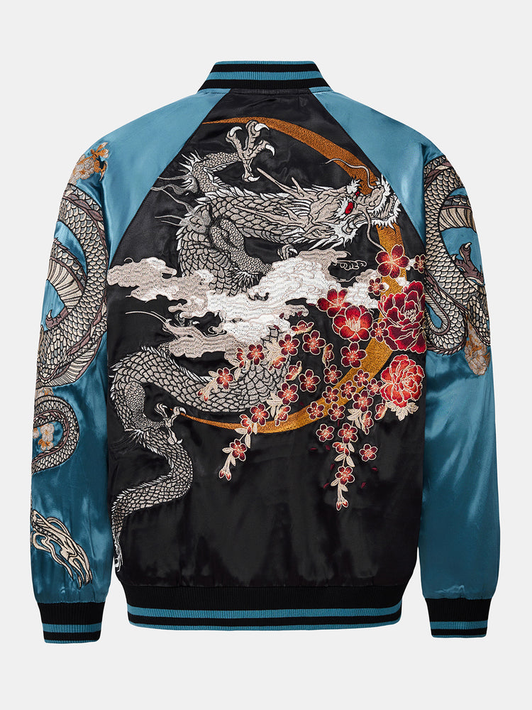 Huaxia Junpin Chinese style national tide heavy industry jacket national tide casual embroidery flying dragon phoenix Chengxiang baseball uniform jacket