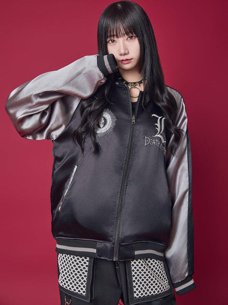 Japanese UD × Death Note leu L Yokosuka Heavy Industries embroidered reversible jacket long-sleeve for men and women