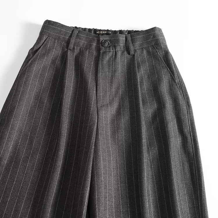 BM&MD&ZA Fall/Winter New Women's Commuter Fashion Pinstripe Wide-Leg Pants 05024524401