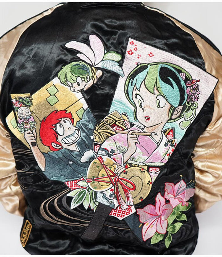 Japanese Yokosuka embroidered jacket, retro anime co-branded lucky star kid Ram feather board Rumiko Takahashi