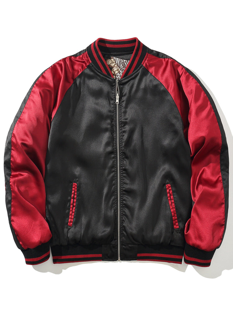 Huaxia Junpin Chinese style heavy industry embroidery flying dragon coiled dragon reproach jacket men's casual baseball uniform jacket B087