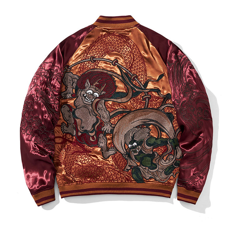 2025 Sukajan Silk Kazakh Wind Thunder Yokosuka Jacket Heavy Industry Embroidery Men's and Women's Personality Baseball Jersey Jacket