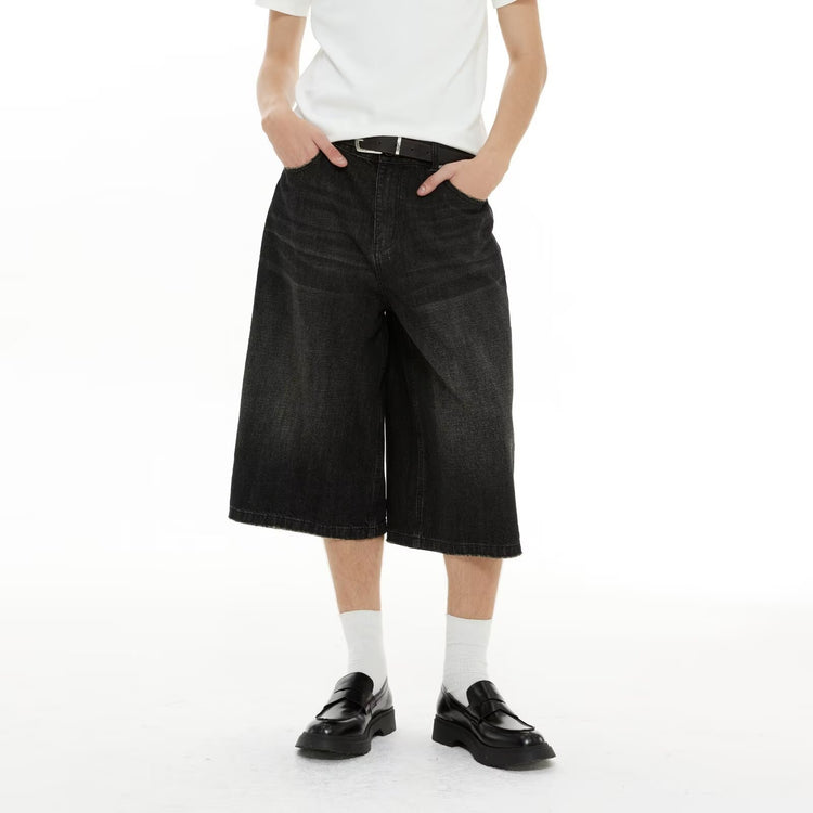 Men's denim shorts cross-border high-quality 2026 summer men's cropped pants trendy denim shorts