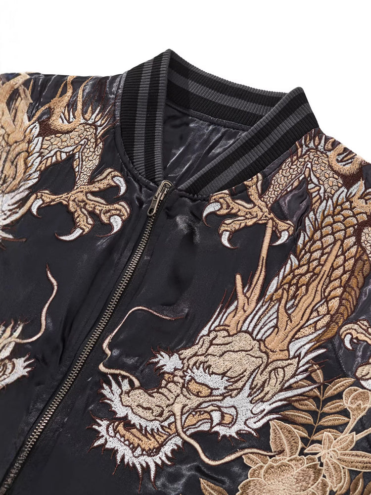 Cross-border foreign trade jacket, men's Guochao heavy industry embroidered tiger jacket, niche original personalized casual baseball uniform
