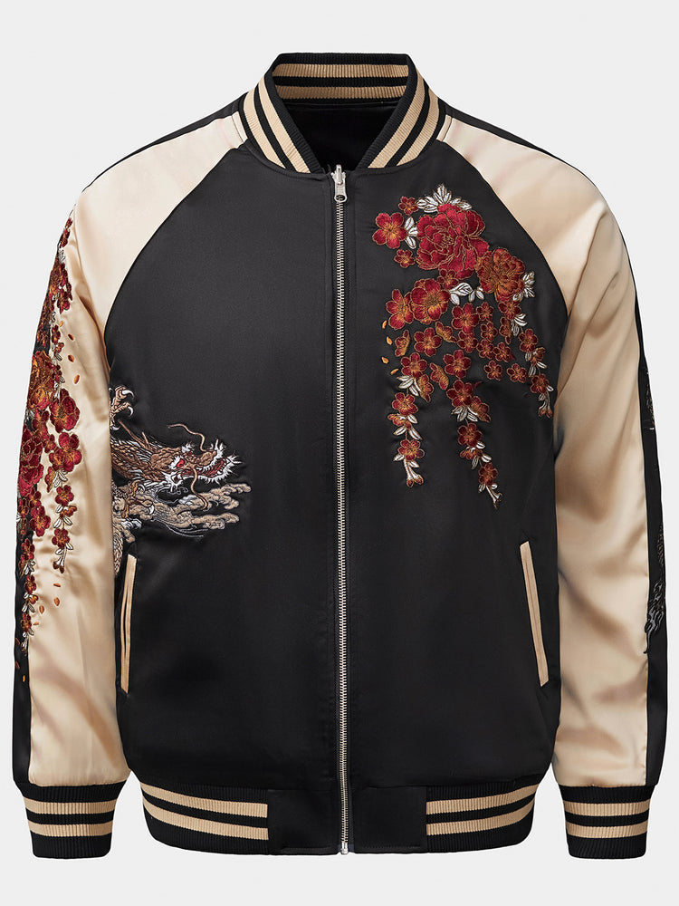 Huaxia Junpin original Chinese style national tide heavy industry embroidered dragon jacket men's casual panlong baseball uniform jacket