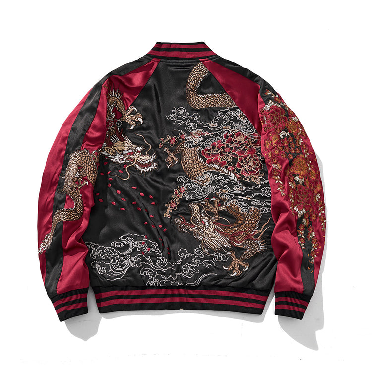 Huaxia Junpin original Chinese style national tide heavy industry embroidered dragon jacket men's casual panlong baseball uniform jacket