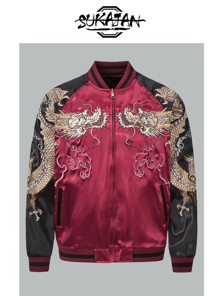 Heavy Thorn - Reversible SUKAJAN Dragon and Tiger Heavyweight Embroidered Chinese-style Jacket Yokosuka Kasho Divine Beast