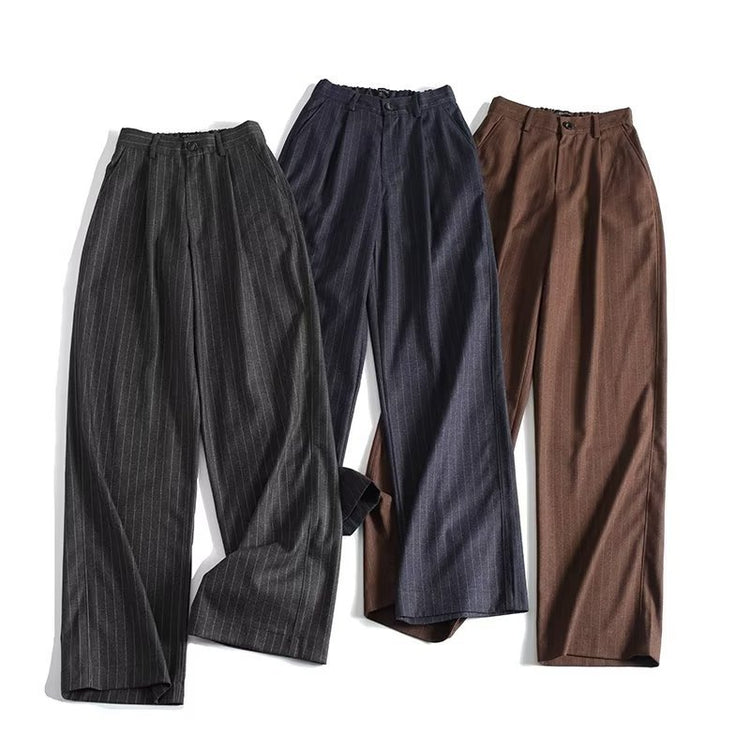 BM&MD&ZA Fall/Winter New Women's Commuter Fashion Pinstripe Wide-Leg Pants 05024524401