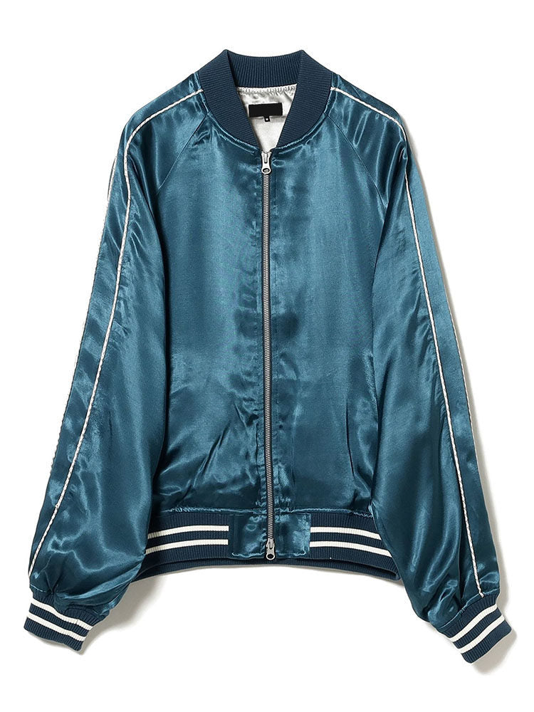 Super popular hit! BMS album recommends the silky silk baseball collar Sukajan Yokosuka jacket