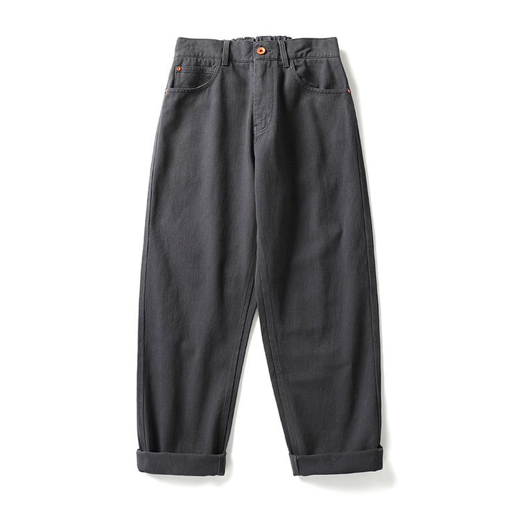 Muqiu Menswear | Spring and Autumn New American Loose Straight-Leg Work Pants for Men's Casual Pure Cotton Vintage Wide-Leg Casual Pants