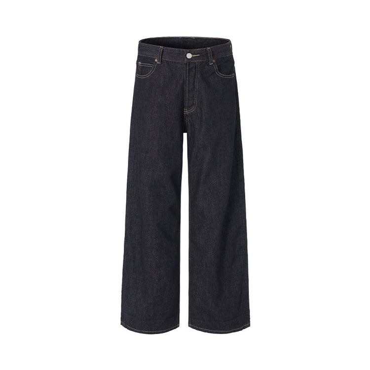 JIAMU red ear denim American high street baggy jeans unisex wide-leg jeans for men and women loose straight