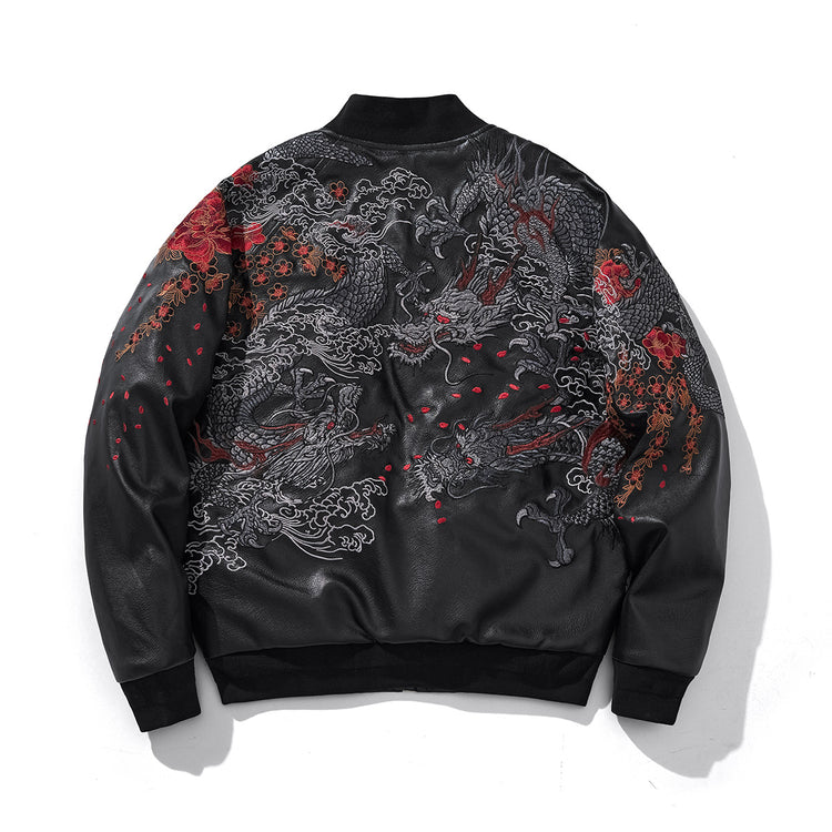 Huaxia Junpin Chinese Style Guochao Heavy Industry Thickened Padded Jacket Guochao Dragon Embroidered Baseball Jacket B100