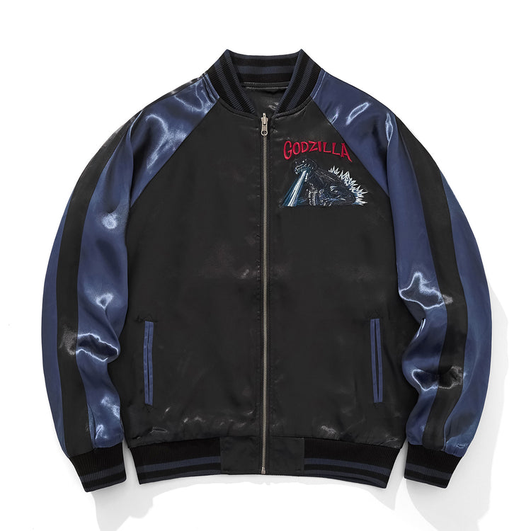 New Monster Anime Gesura Embroidered Jacket for Men, Top Yokosuka Embroidered Baseball Cartoon Cardigan