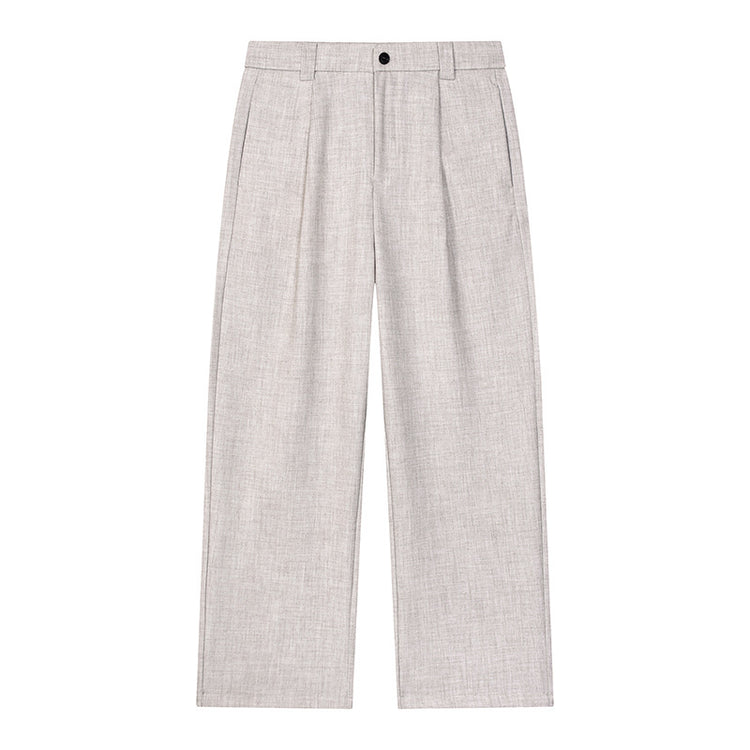Cleanfit old money style rhino-pleated wide-leg dress pants drape with a sophisticated feel, summer thin straight-leg casual pants