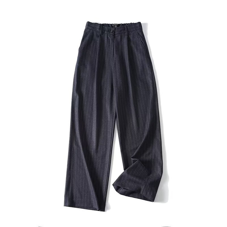 BM&MD&ZA Fall/Winter New Women's Commuter Fashion Pinstripe Wide-Leg Pants 05024524401