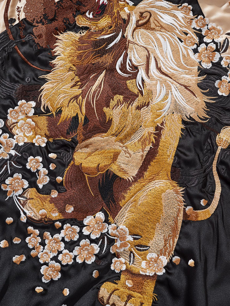 Huaxia Junpin Chinese style national tide heavy industry embroidery Lion King couple jacket casual baseball uniform jacket B078