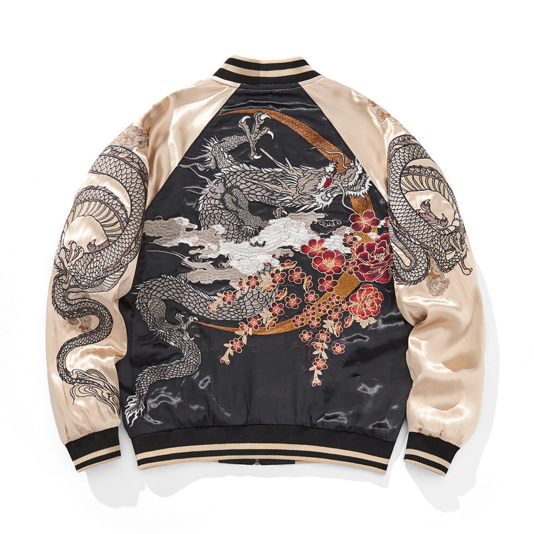 Huaxia Junpin Chinese style national tide heavy industry jacket national tide casual embroidery flying dragon phoenix Chengxiang baseball uniform jacket